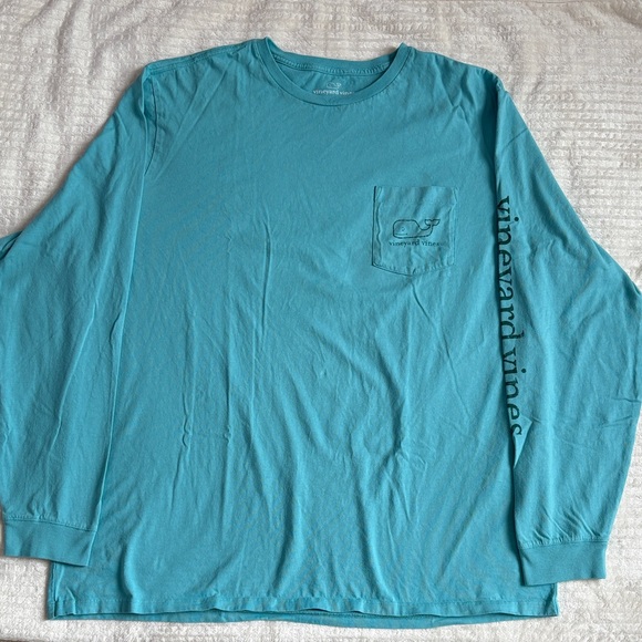 Vineyard Vines Men's Teal Long Sleeve Tee - Picture 4 of 7